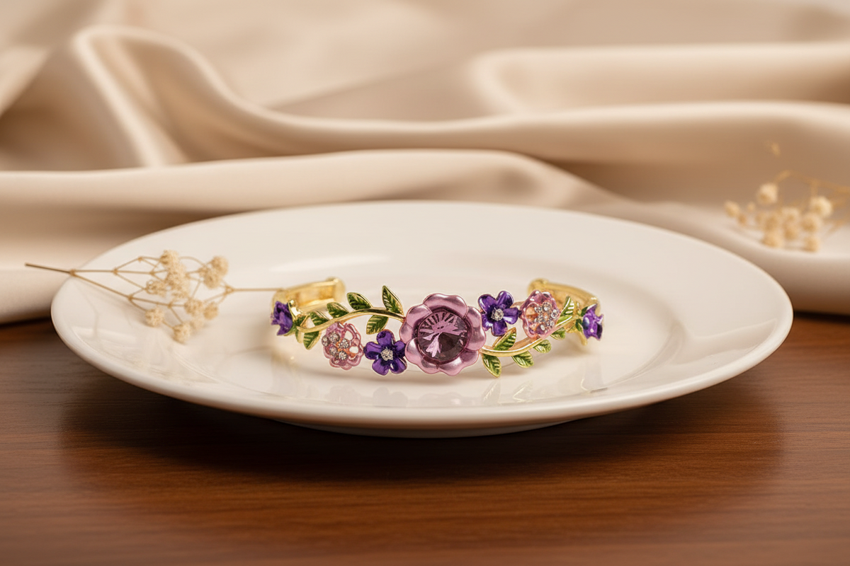 Amethyst Garden Floral Bracelet