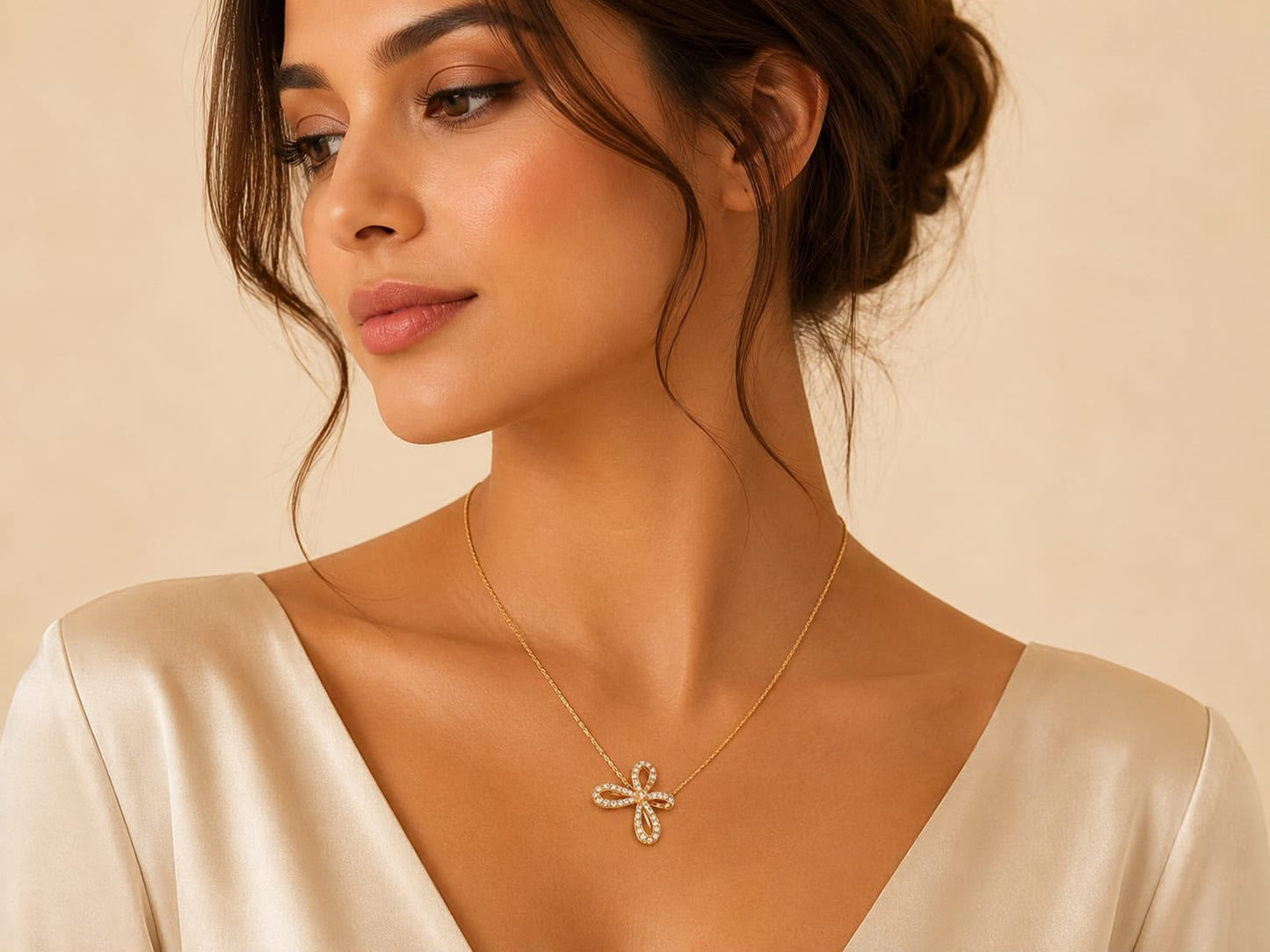 Crystal Clover Pendant Necklace