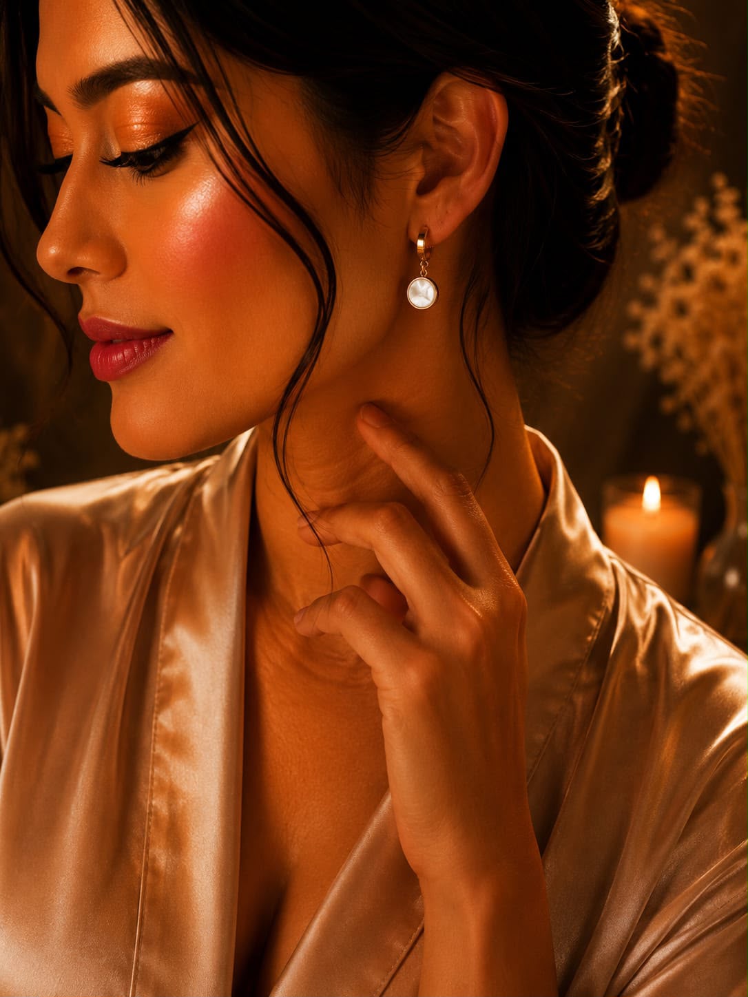 White Enamel Drop Earrings