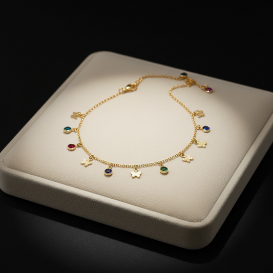 Colorful Butterfly Charm Anklet