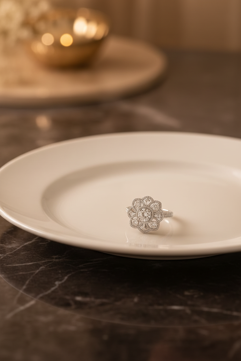 Classic Floral American Diamond Ring