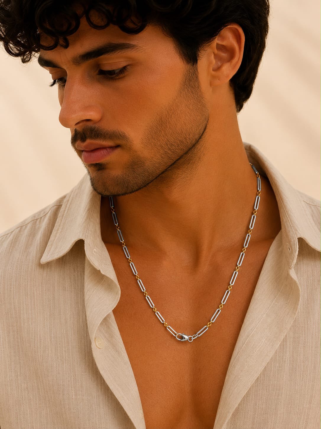 Two Tone Paperclip Chain