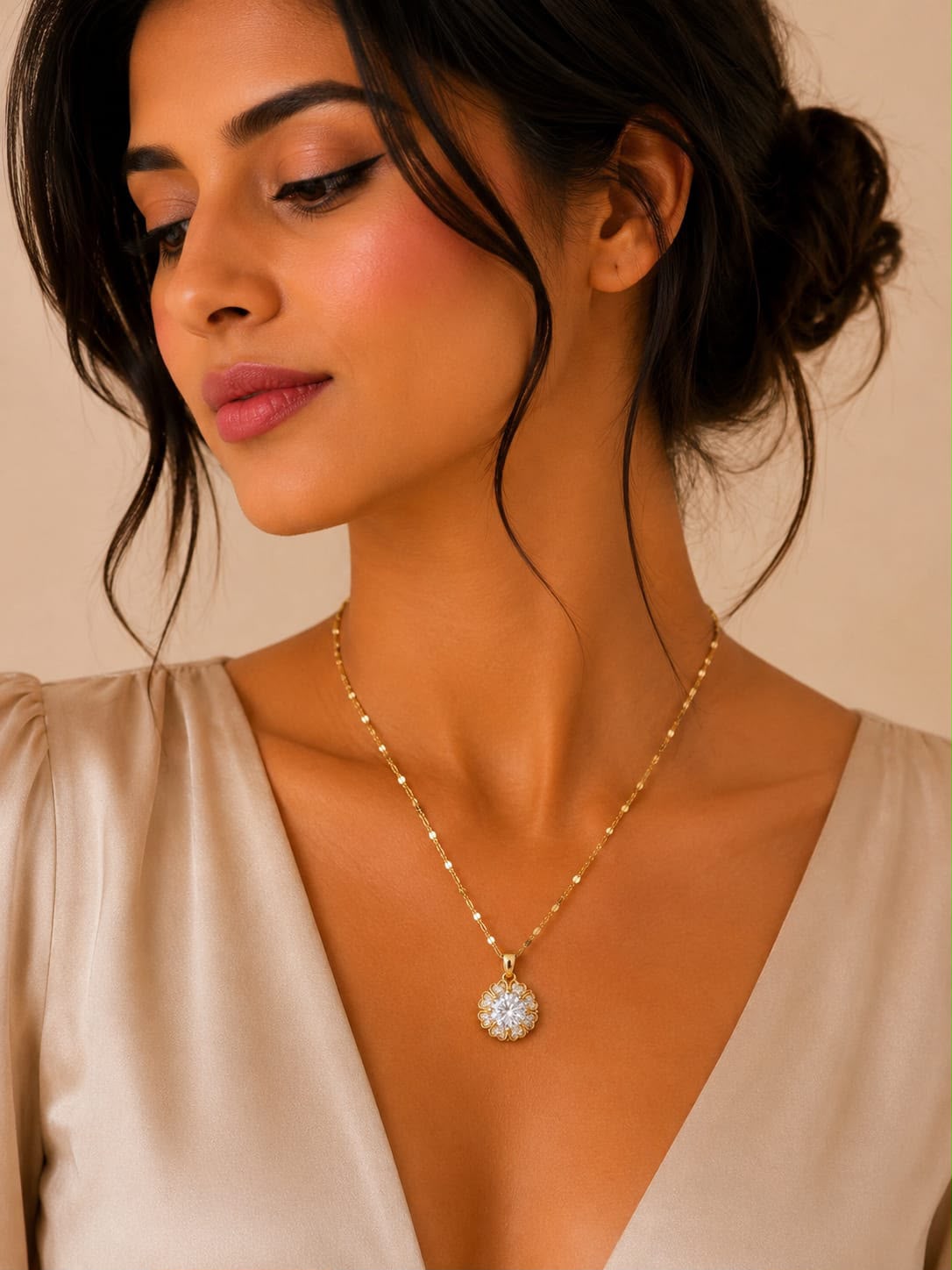 Crystal Bloom Spring Chain Necklace