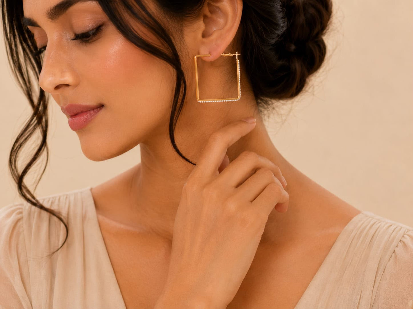 Square Gold Hoop Earrings