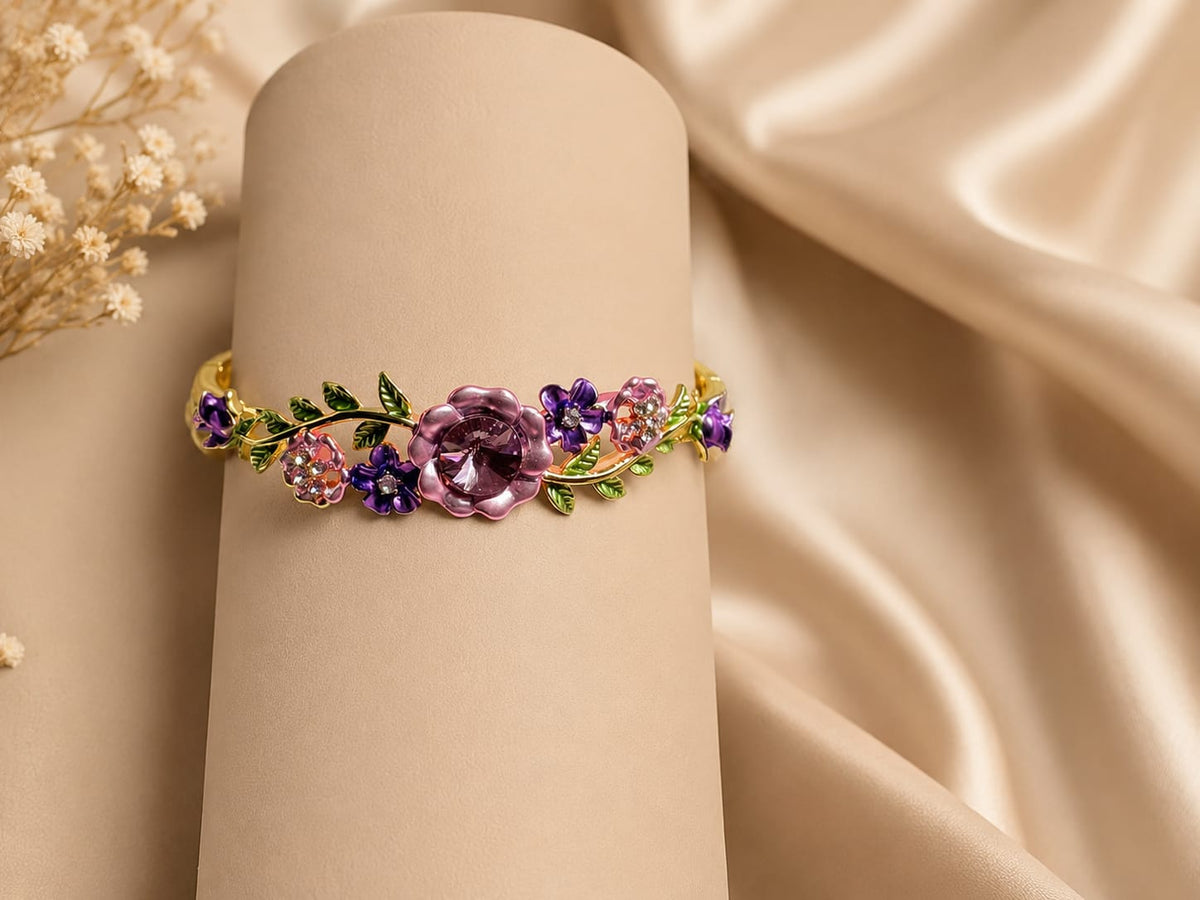 Amethyst Garden Floral Bracelet