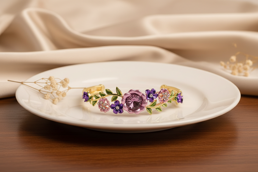 Amethyst Garden Floral Bracelet