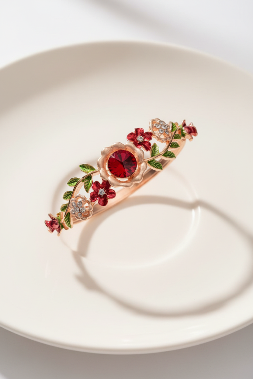 Crimson Rose Garden Bracelet