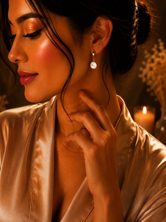 White Enamel Drop Earrings