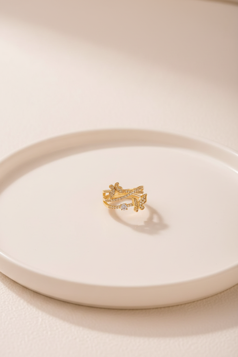 Golden Butterfly Ring