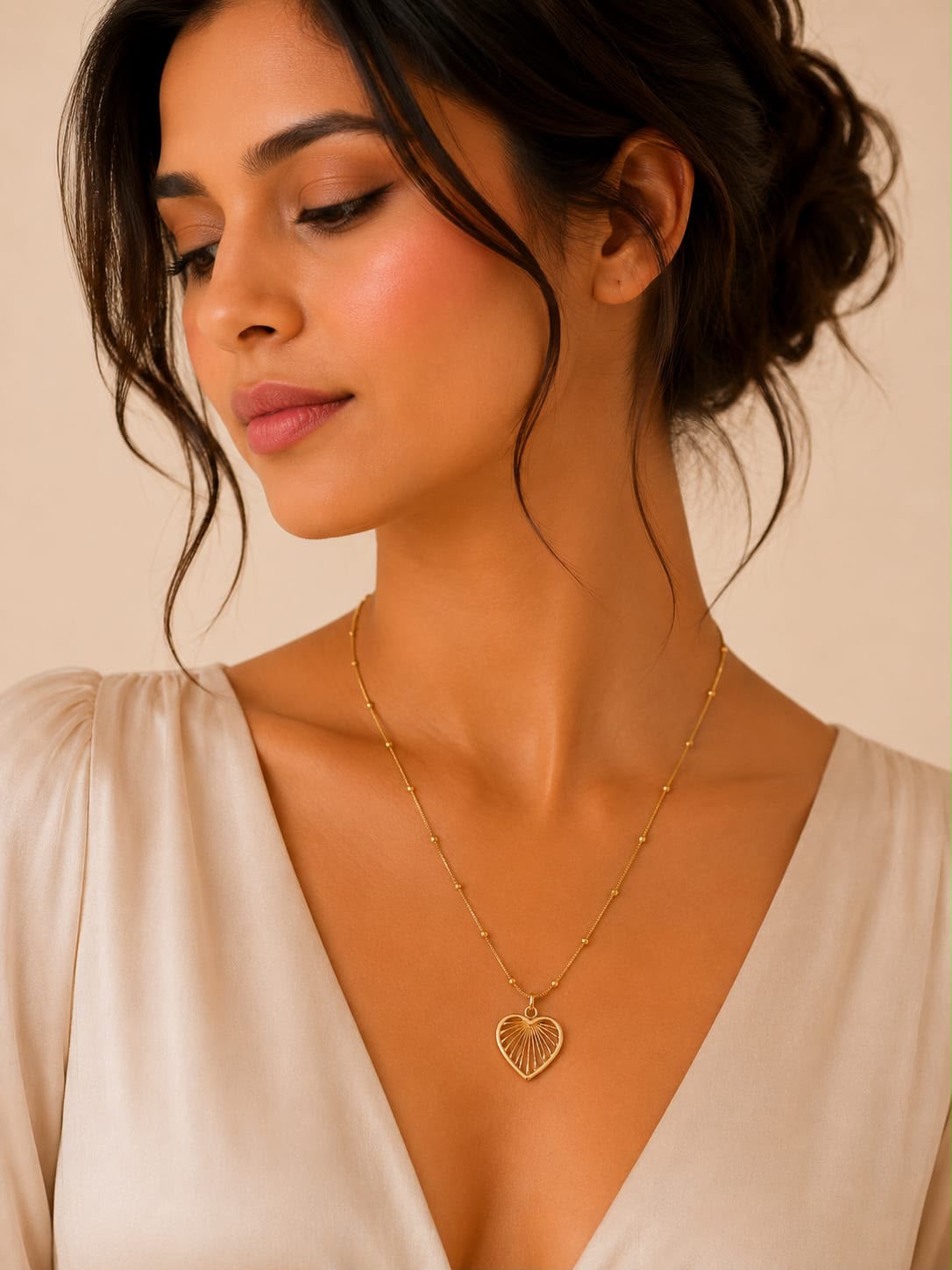 Golden Heart Pendant Chain