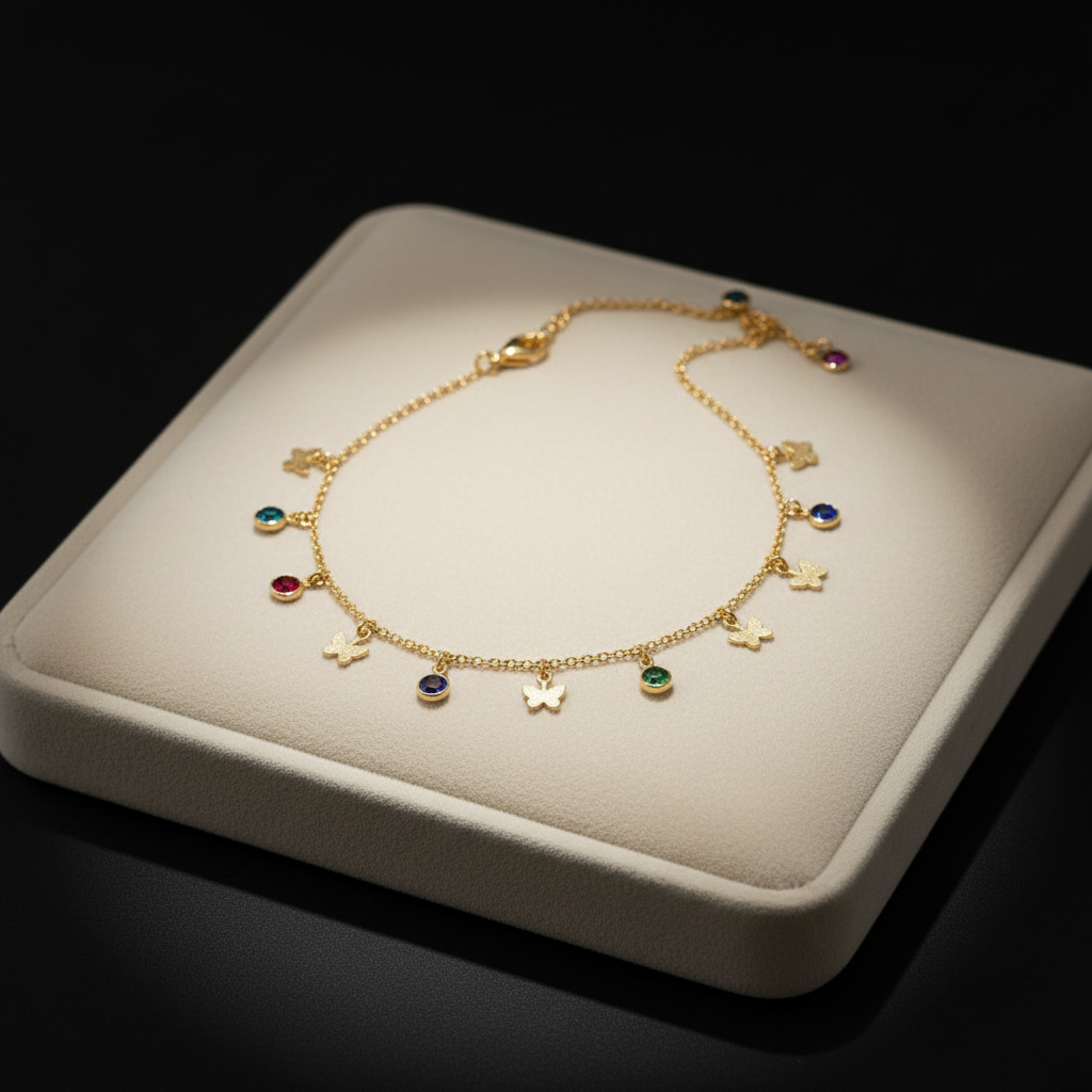 Colorful Butterfly Charm Anklet