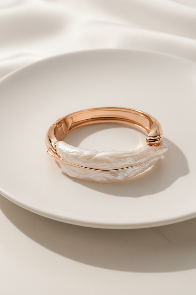 Pearl Wave Cuff Bracelet
